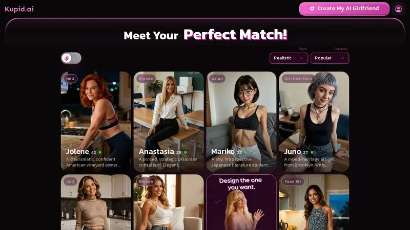 Captura de pantalla de Kupid AI